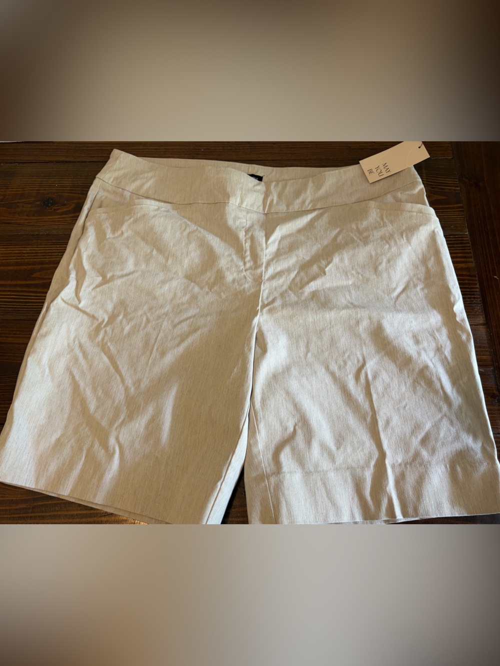 Women's Beige Bermuda Shorts